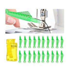 21-Piece Automatic Needle Threader Tool Set For Sewing Machine & Hand Sewing Yel